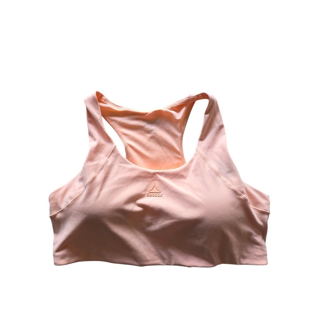 Reebok Sports Bra XXL Womens Plus Size Peach Color Padded Wireless Pullover